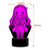 Lampara 3D Nezuko kawaii demon slayer c remoto 16 color