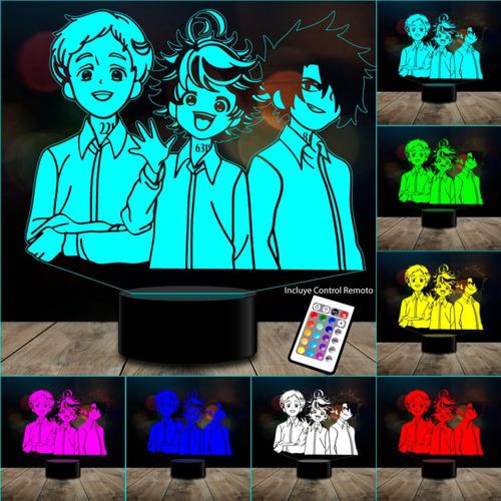 Lampara 3D The Promised Neverland control remoto