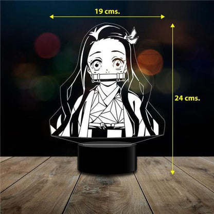 Lampara Ilusión 3D Nezuko Demon Slayer control remoto