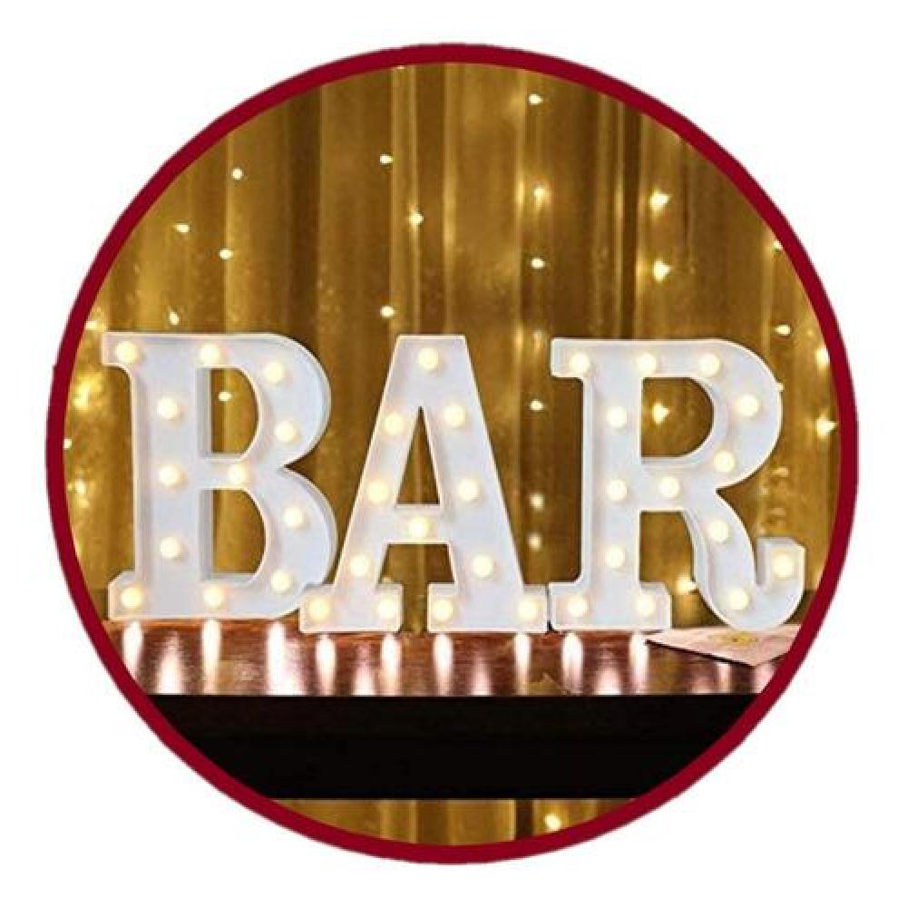 Pack 3 Letras led  " BAR "  16 cm
