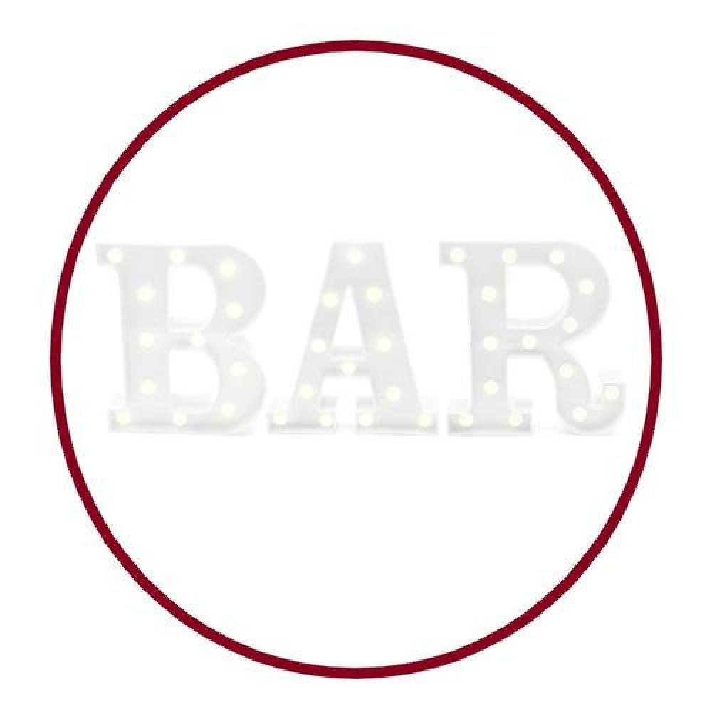 Pack 3 Letras led  " BAR "  16 cm