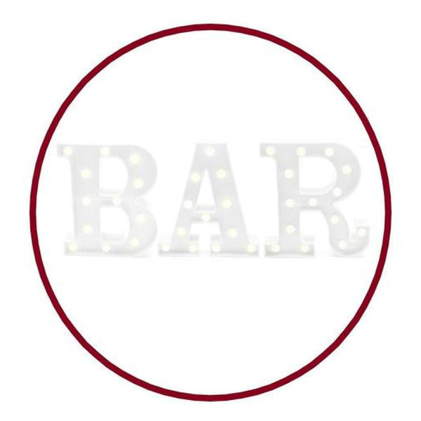 Pack 3 Letras led  " BAR "  16 cm