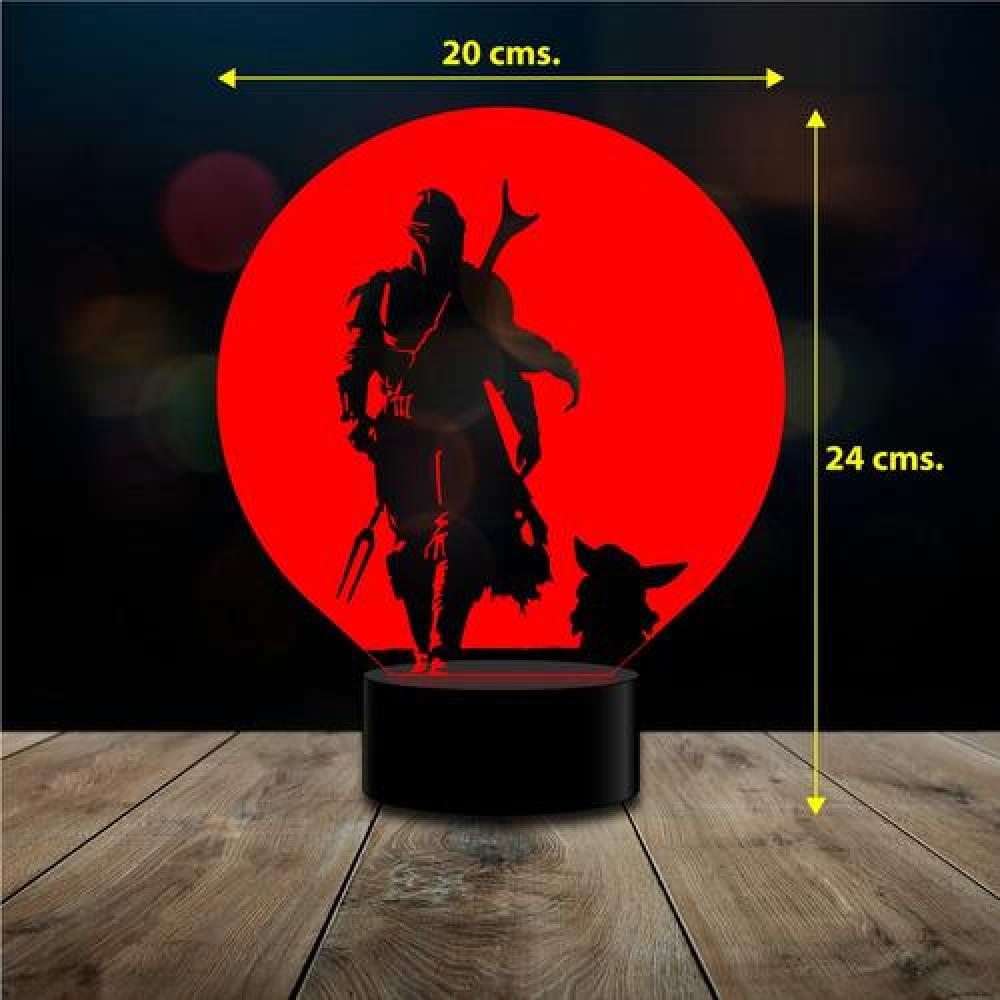 Lampara 3D Manda3 Baby Yoda star c/remoto 16 color