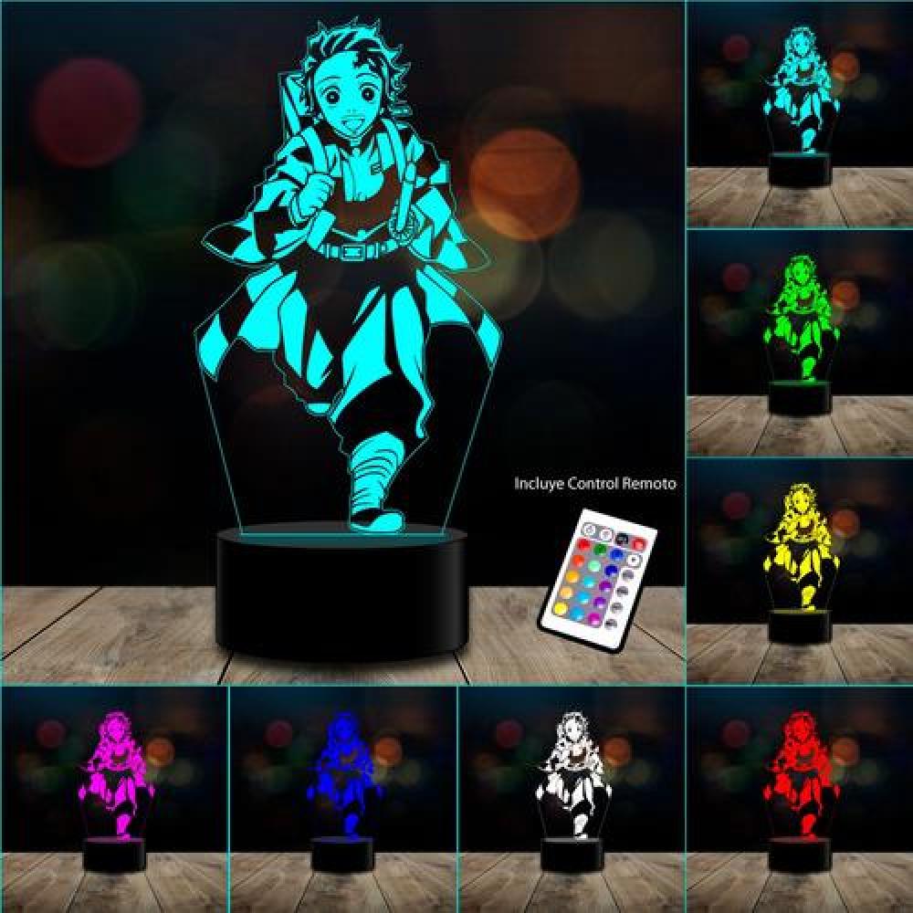 Lampara 3D Tanjiro demon slayer c remoto 16 color