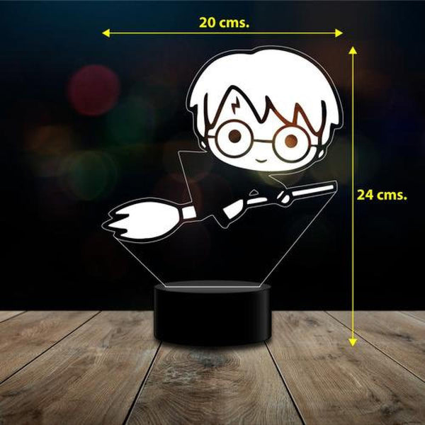 Lámpara ilusión 3D HP kawaii escoba Harry