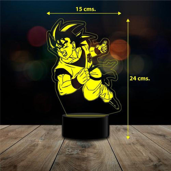 Lampara 3D goku ataque dragon ball remoto 16 color