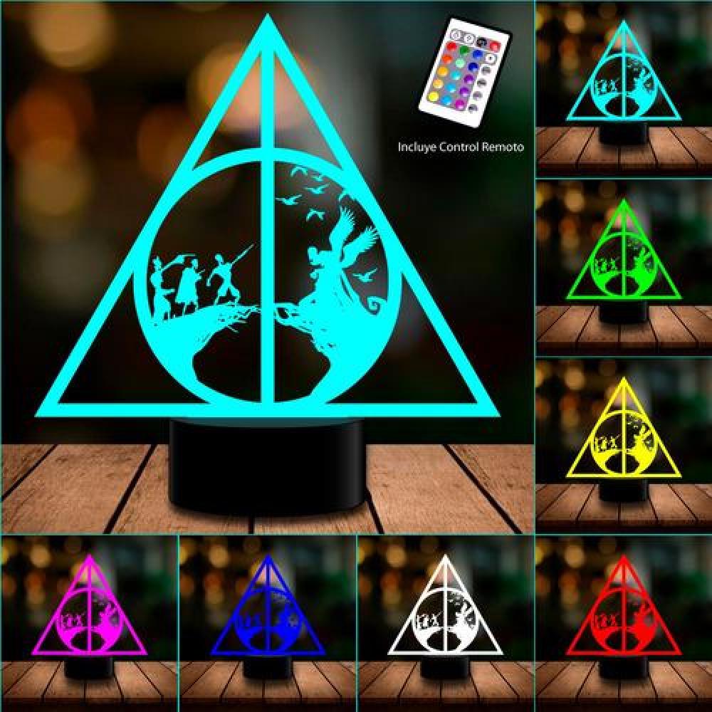 Lámpara 3D leyenda Reliquias de la muerte Harry Potter