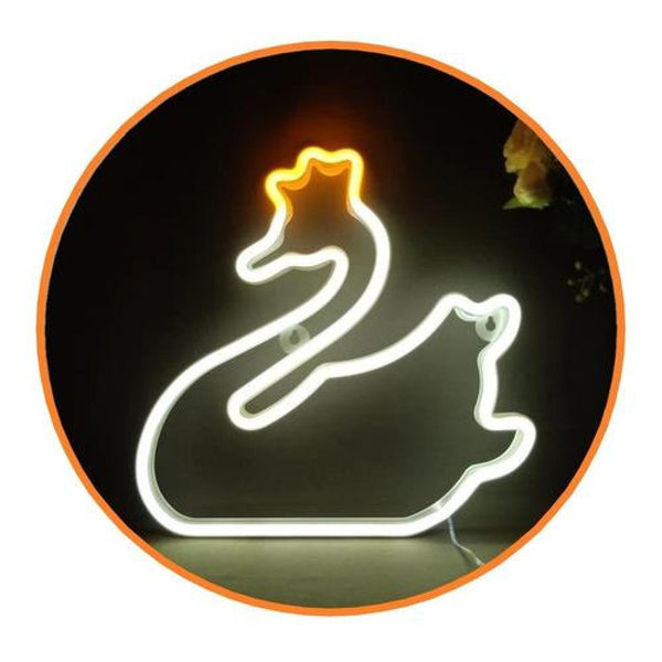Lampara neón Cisne decoración candy bar