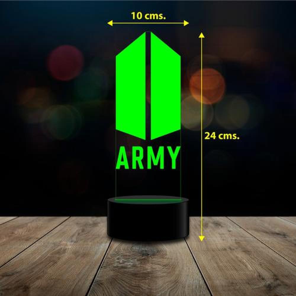 Lampara 3D Army  BTS 16 colores intercam control remoto