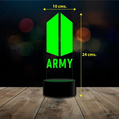 Lampara 3D Army  BTS 16 colores intercam control remoto