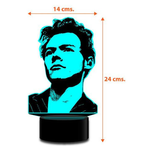 Lampara 3D Harry Styles rostro 16 colores con/ remoto MODB