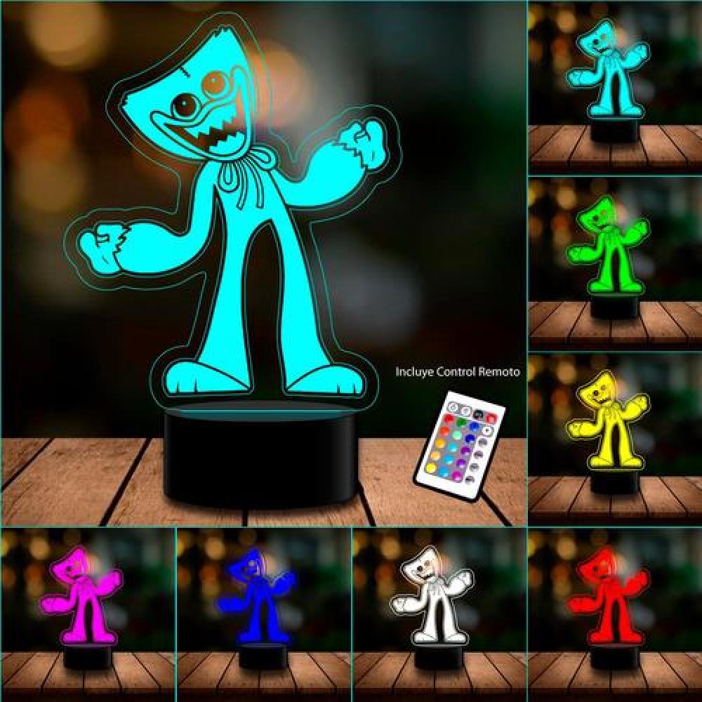 Lampara 3D Huggy Wuggy A control remoto 16 colores