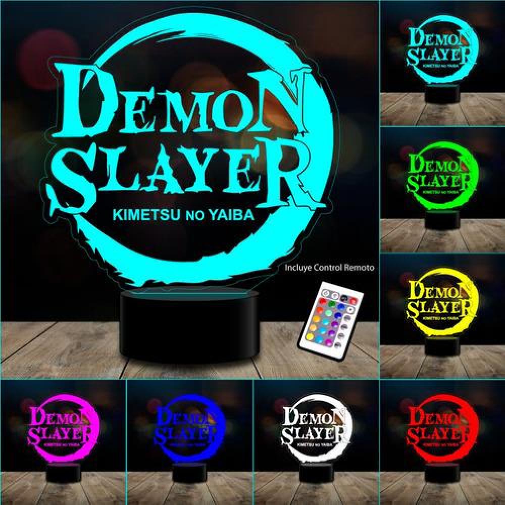 lampara 3D Demon Slayer anime 16 colores c/ remoto