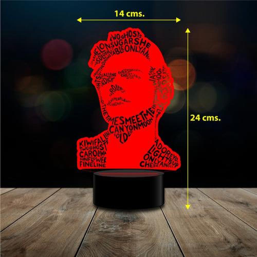 Lampara 3D Harry Styles rostro letras  control / remoto MODC
