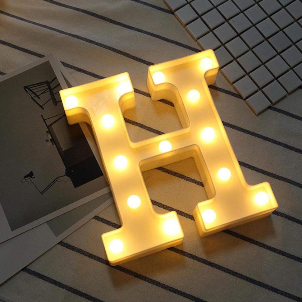 Letra Led 16 Cm Decorativa Abecedario Luz Calida Estoykuku