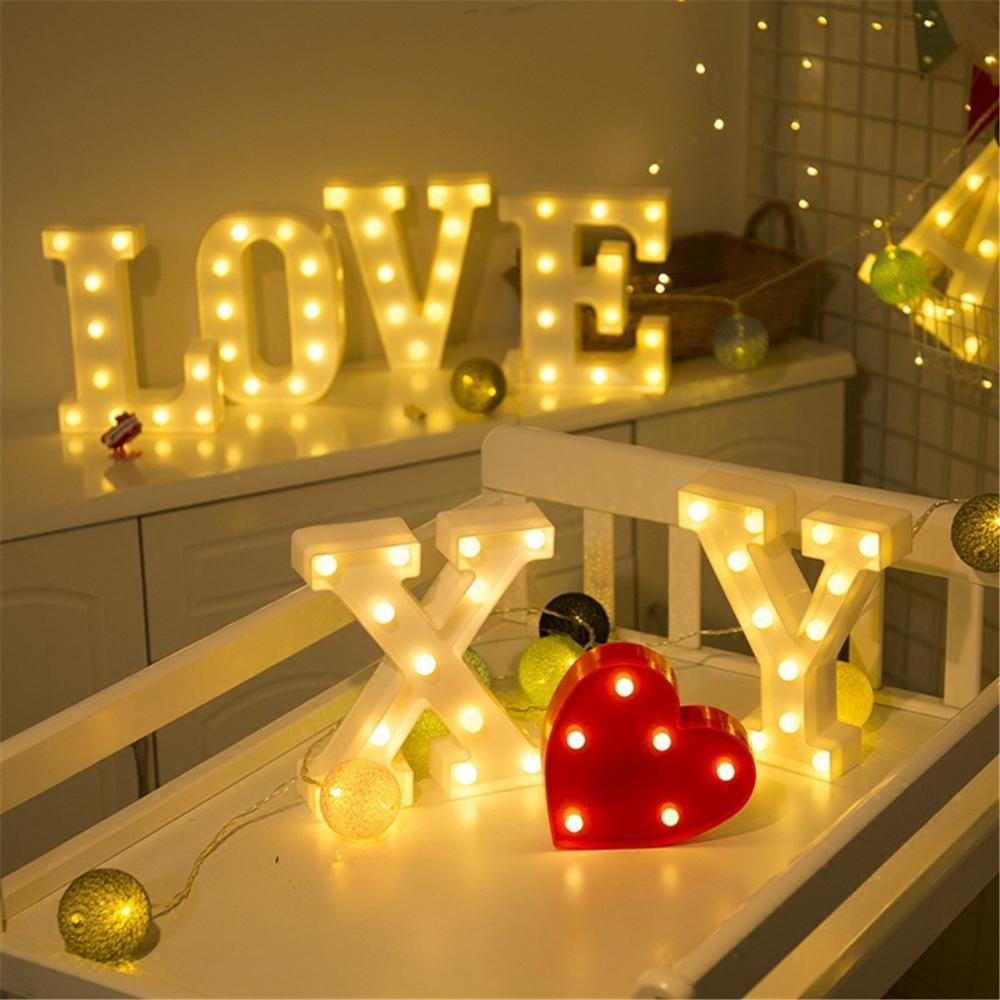 Letra Led 16 Cm Decorativa Abecedario Luz Calida Estoykuku