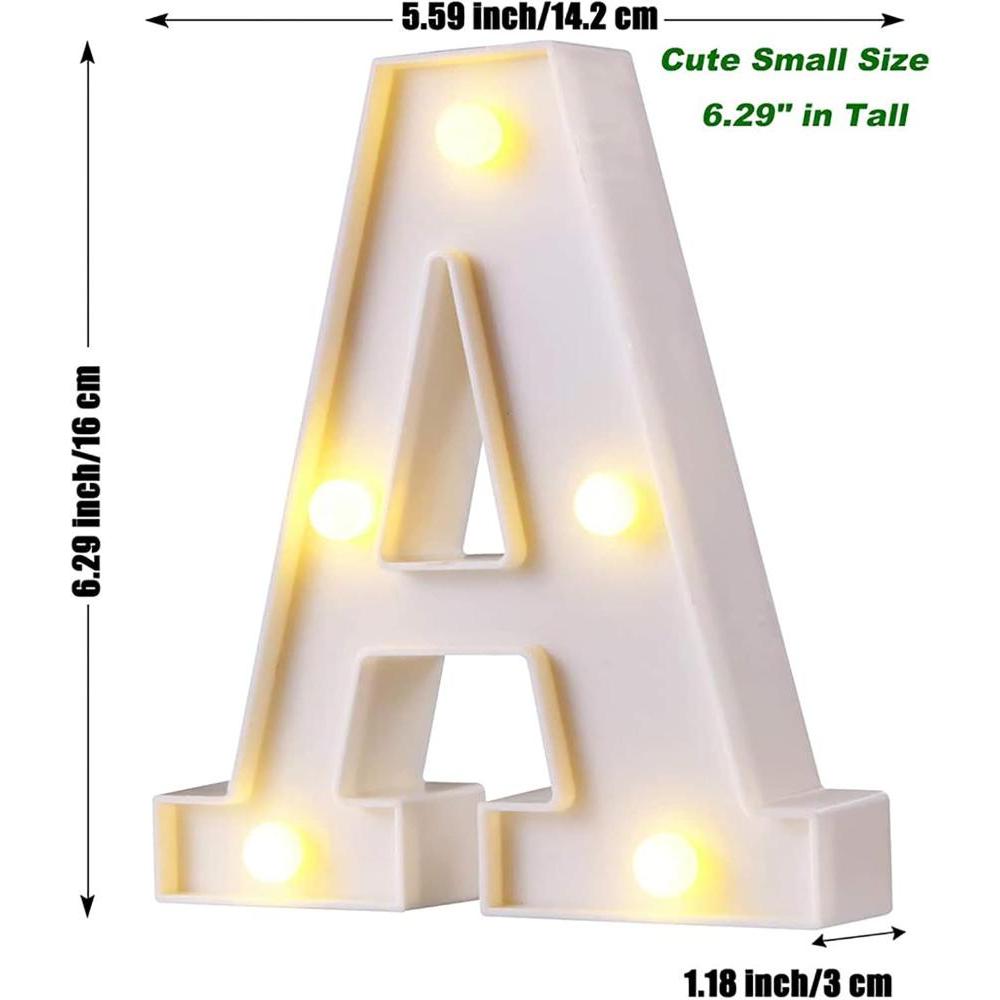 Letra Led 16 Cm Decorativa Abecedario Luz Calida Estoykuku