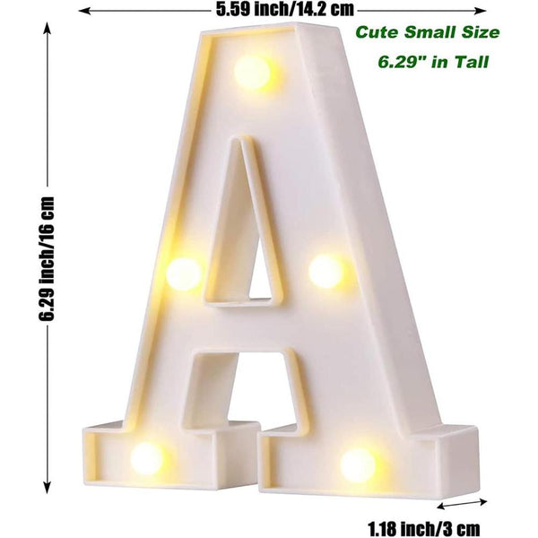 Letra Led 16 Cm Decorativa Abecedario Luz Calida Estoykuku