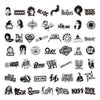 Set Sticker cantantes grupos de Rock música Black&white