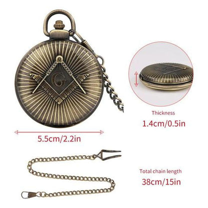 Reloj De Bolsillo Retro Masónico Caballeros Templarios