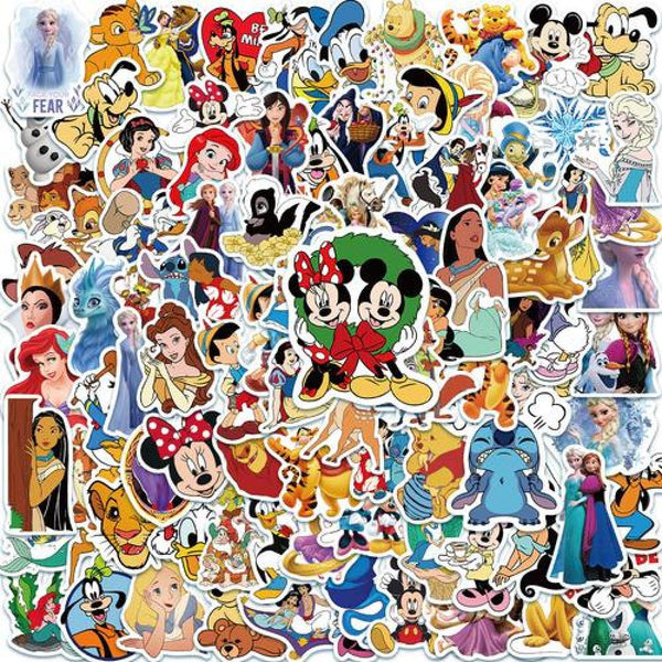 Pack 50 Sticker dibujos animados princesas Stich mickey