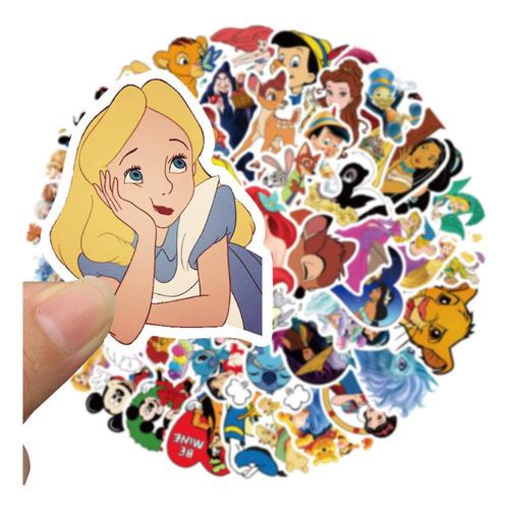 Pack 50 Sticker dibujos animados princesas Stich mickey