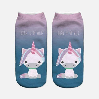 Calcetines Tobilleras 3d Unicornios Cute Kawaii