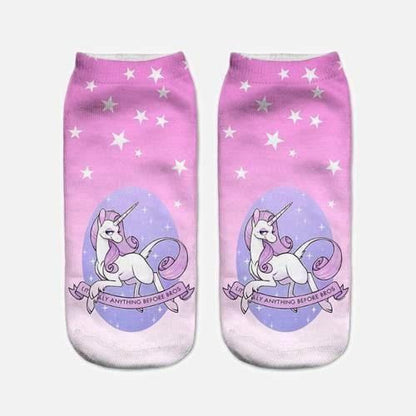Calcetines Tobilleras 3d Unicornios Cute Kawaii