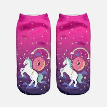 Calcetines Tobilleras 3d Unicornios Cute Kawaii