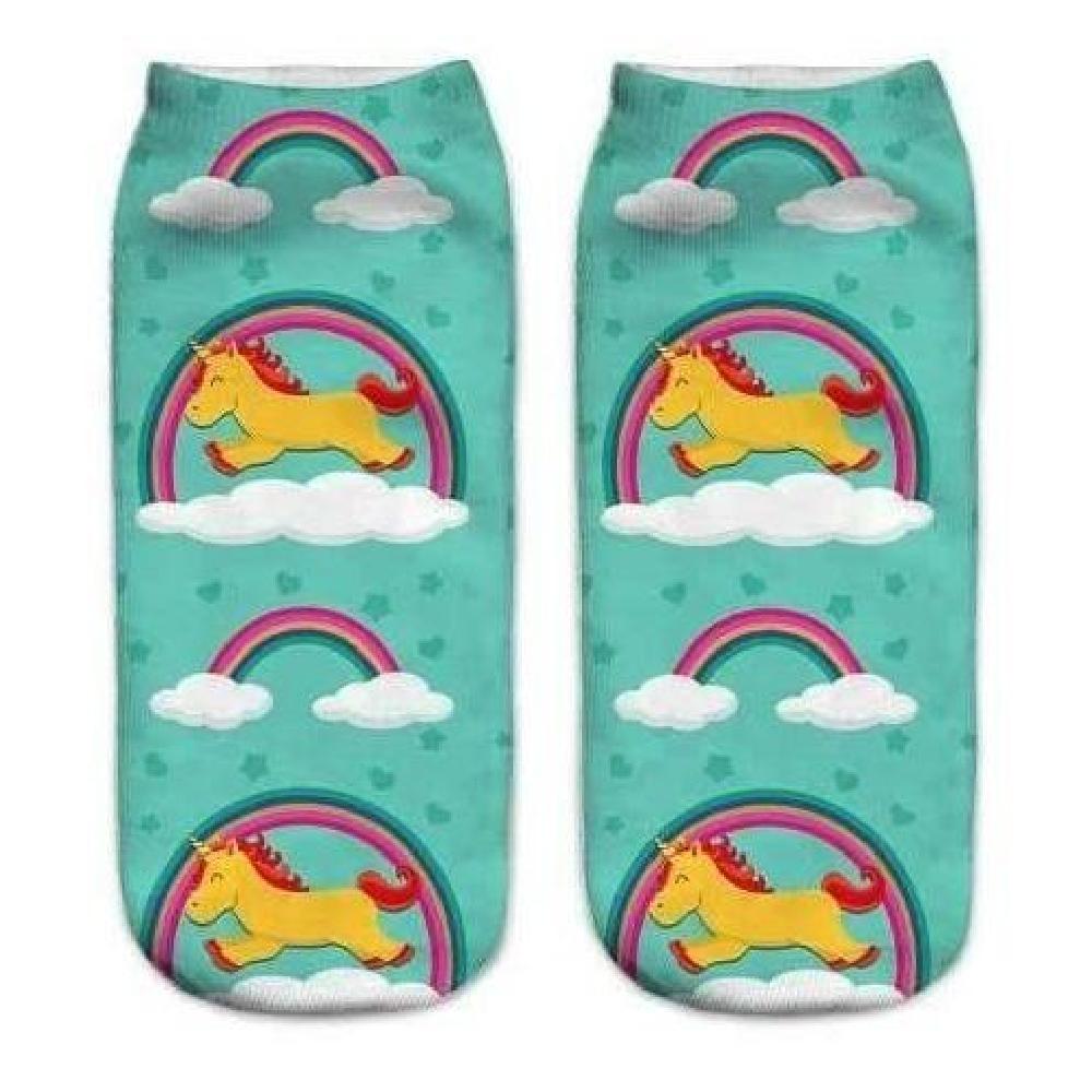 Calcetines Tobilleras 3d Unicornios Cute Kawaii