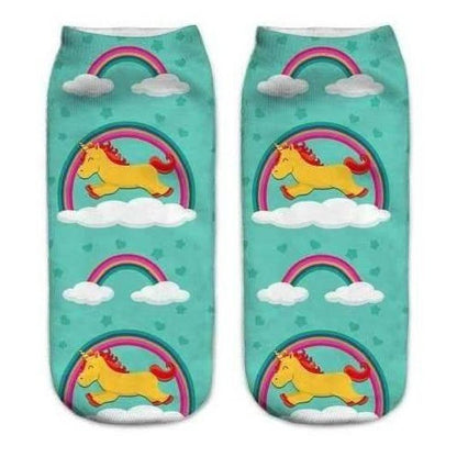 Calcetines Tobilleras 3d Unicornios Cute Kawaii