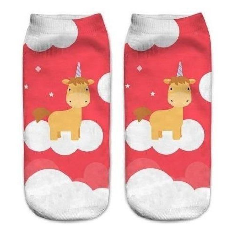 Calcetines Tobilleras 3d Unicornios Cute Kawaii