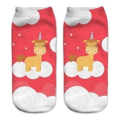 Calcetines Tobilleras 3d Unicornios Cute Kawaii