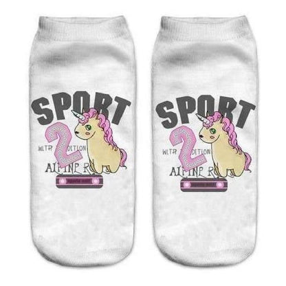 Calcetines Tobilleras 3d Unicornios Cute Kawaii