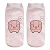 Calcetines Tobilleras 3d Impresos Chanchito Pato Kawaii