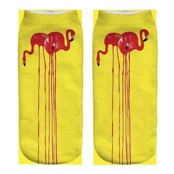 Calcetines Tobilleras 3d Flamencos Cute