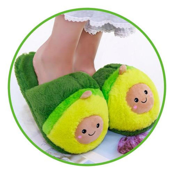 Pantuflas 3D Palta carita kawaii cute aguacate avocado