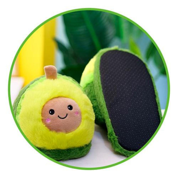 Pantuflas 3D Palta carita kawaii cute aguacate avocado