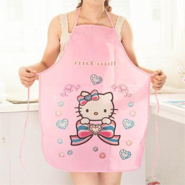 Delantal cocina kawaii Dibujos plástico tranparente hello