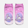 Calcetines Tobilleras 3d Impresos Unicornio Cut Kawaii