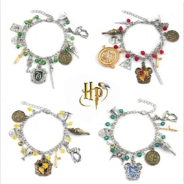 Pulsera dijes casas Hogwarts Harry Potter