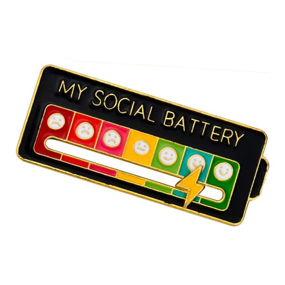 Broche pin divertido My Social Battery bateria social