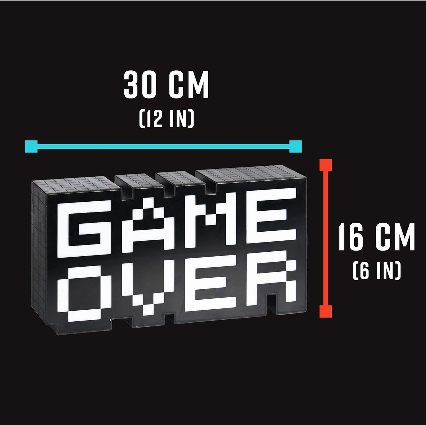 Lámpara led 3D Game Over píxeles de 8 bits