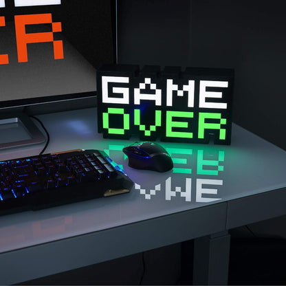 Lámpara led 3D Game Over píxeles de 8 bits