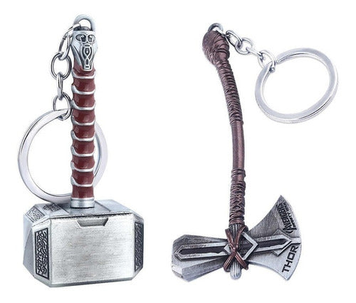 Llavero Metálico Del Martillo Café  Marvel Thor Estoykuku