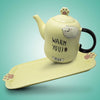 Set cerámica gatuna tetera + 4 tazas + bandeja