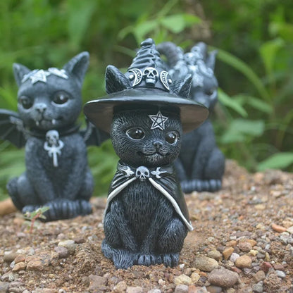 Mini figura decorativa gato negro oculto Purrah Witches