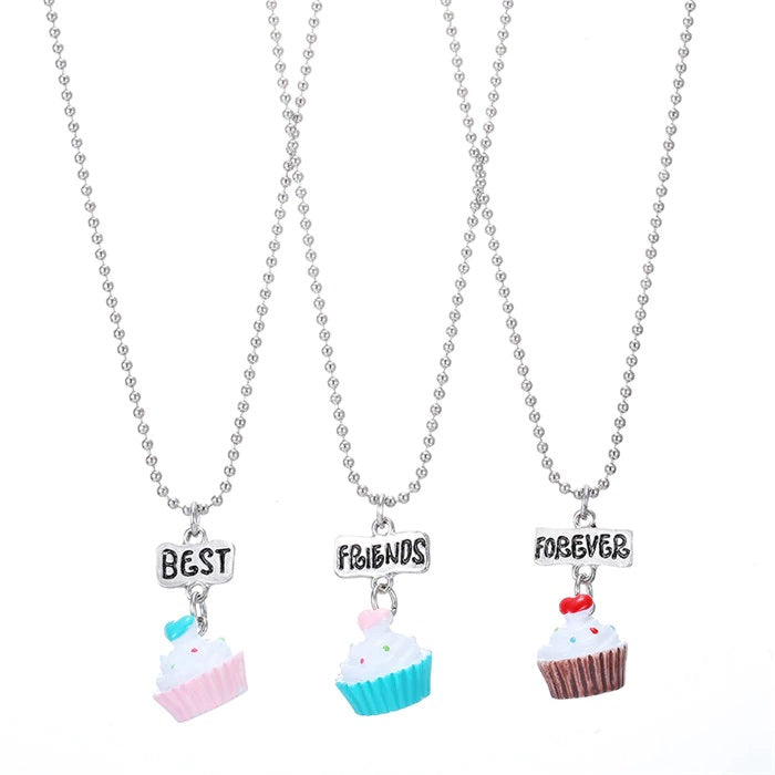 3 collares BBF Mejores amigas Helado unicornio  ESTOYKUKU
