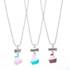 3 collares BBF Mejores amigas Helado unicornio  ESTOYKUKU