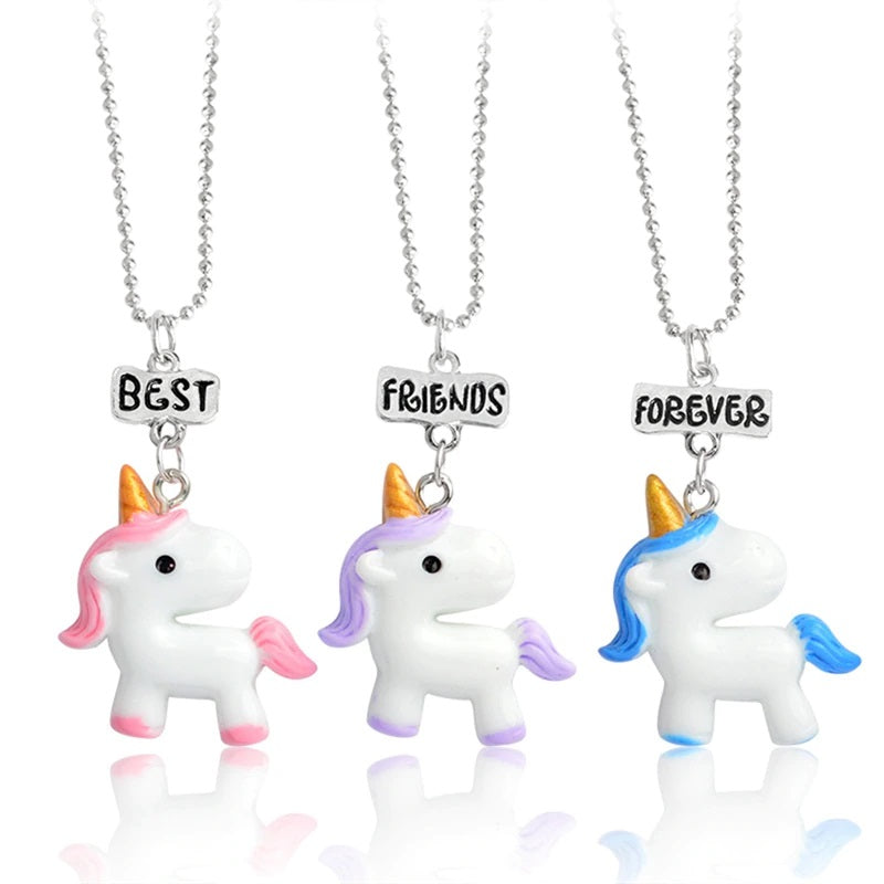 3 collares BBF Mejores amigas Helado unicornio  ESTOYKUKU